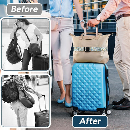 travel inspira Magnetic Quick Release Buckle Replacement - Add a Bag Luggage Strap for Carry On Bag - Airport Travel Accessories for Women & Men (34-46 in./88-116cm) - Rose Window
