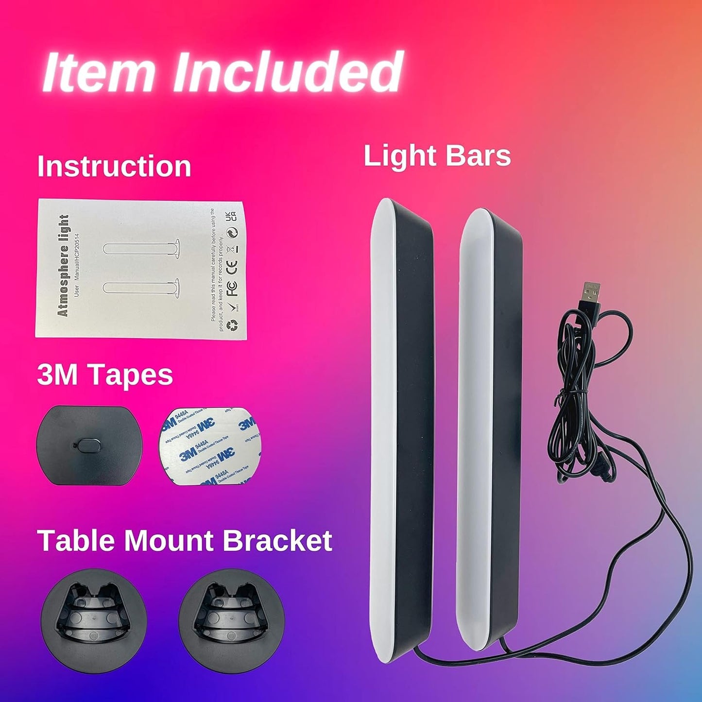 RS RGB Smart Light Bar, Bluetooth App Control Gaming Ambient Lights with 19 Scene Modes, 16 Million Colors, USB Powered LED Play Light Bar for PC, TV, Entertainment, Party