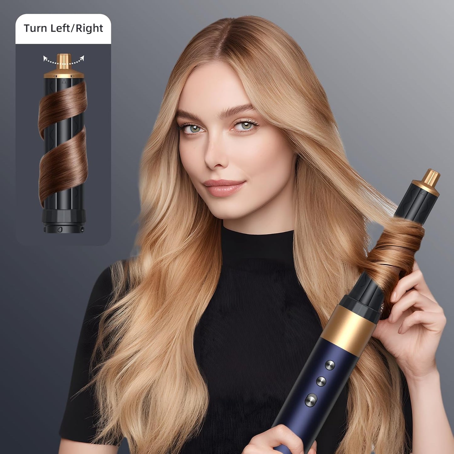 Air Styler Hair Dryer Brush,Multi-Styler with Auto-Wrap Curlers,Hot Air Hair Styler & Dryer Set,Anti-Flying Warping,Hot Shunfa,Styling Without Heat Damage,with Protective Travel Case