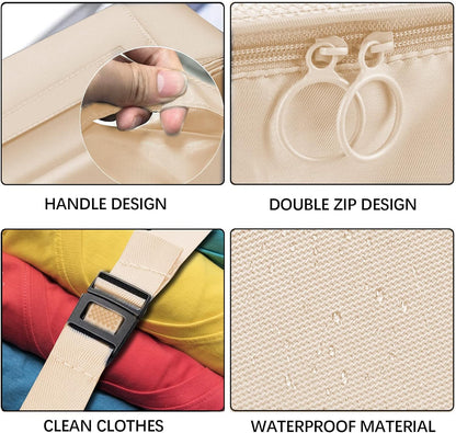 Jsdoin Suitcase Packing Cubes, 9 Pieces Travel Organizer for Backpack, Waterproof Travel Essential Bag, Travel Accessories (Beige)