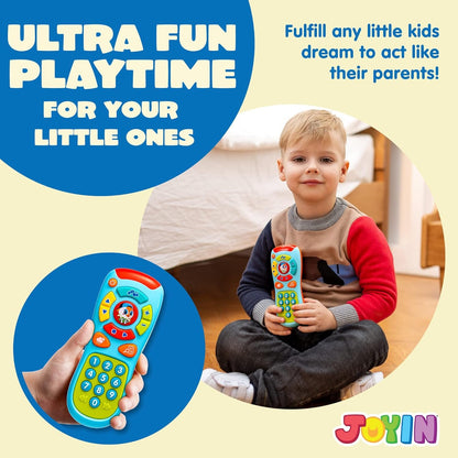 JOYIN My Learning Remote and Phone Bundle with Music Fun Smartphone Toys for Baby Infants Kids Boys or Girls Birthday Gifts Holiday Stocking Stuffers Present