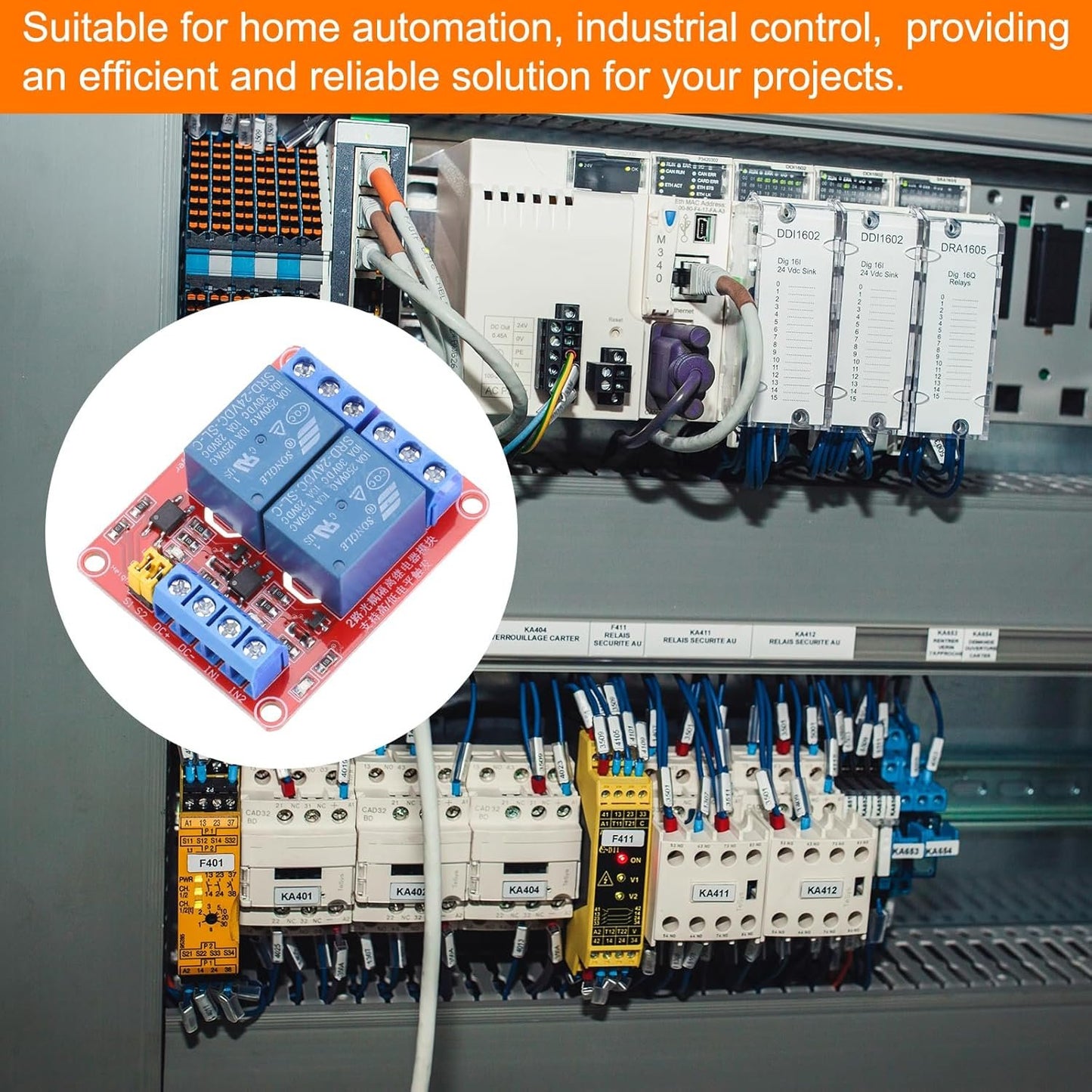 MECCANIXITY 2 Pcs DC 24V 2 Channel Relay Module High or Low Level Trigger for Electronics Industrial Home Automation