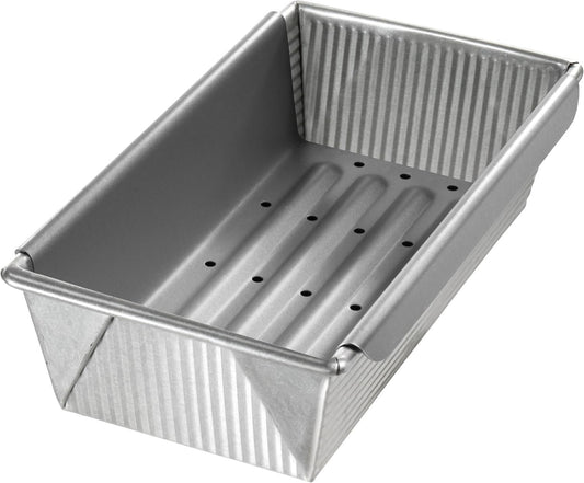 USA Pan Bakeware Aluminized Steel Meat Loaf Pan with Insert 10 x 5 x 3 Grey