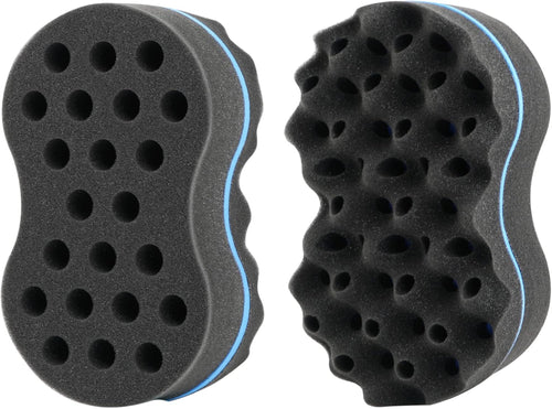 Beauty7 Double Side Two in One Magic Twist Hair Sponge Magic Hair Twist Sponges Afro Braid Style Hair Sponge Brush Natural Hair Sponge Barber Styling Comb Locking Afro Coil Comb Care Hair Styling Tool