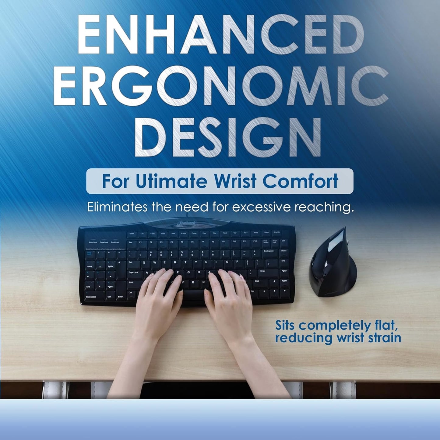 Evoluent R3K Reduced Reach Right-Hand Keyboard with Wired USB Connection