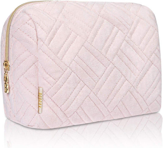BOACAY Large Makeup Bag, Travel Cosmetic Pouch for Women, Girls & Kids, Zipper Toiletry Organizer for Purse, Kit Case for Accessories, Brushes