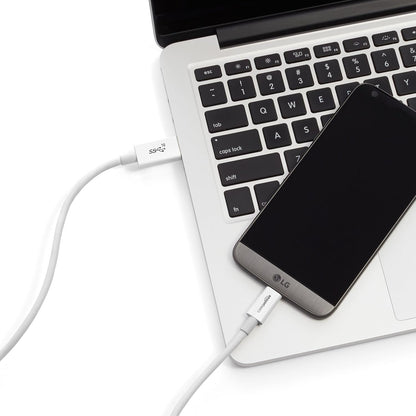 Amazon Basics USB-C to USB-A 3.1 Gen 2 Adapter Fast Charging Cable, 10Gbps High-Speed, 0.9 meters, White