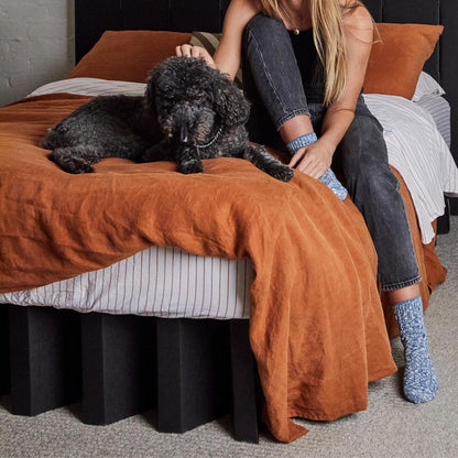 Yona Cardboard Bed - Eco-Friendly, 100% Recyclable, Durable Australian Bed Base | Sustainable, Minimalist Design | Holds Up to 3200kg | Easy Assembly and Repositioning(Black, Double)