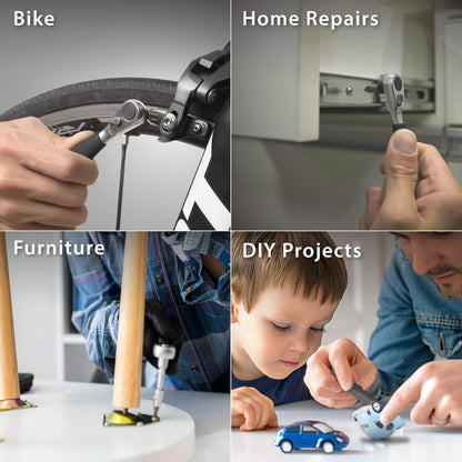 BONE 12-in-1 Portable Bike Tool Kit Lite, Compact Bicycle Maintenance Capsule with Ratchet Wrench Tool Set, Mini Essential Accessories for Bikes and Home, All-in-One Emergency Repair Solution