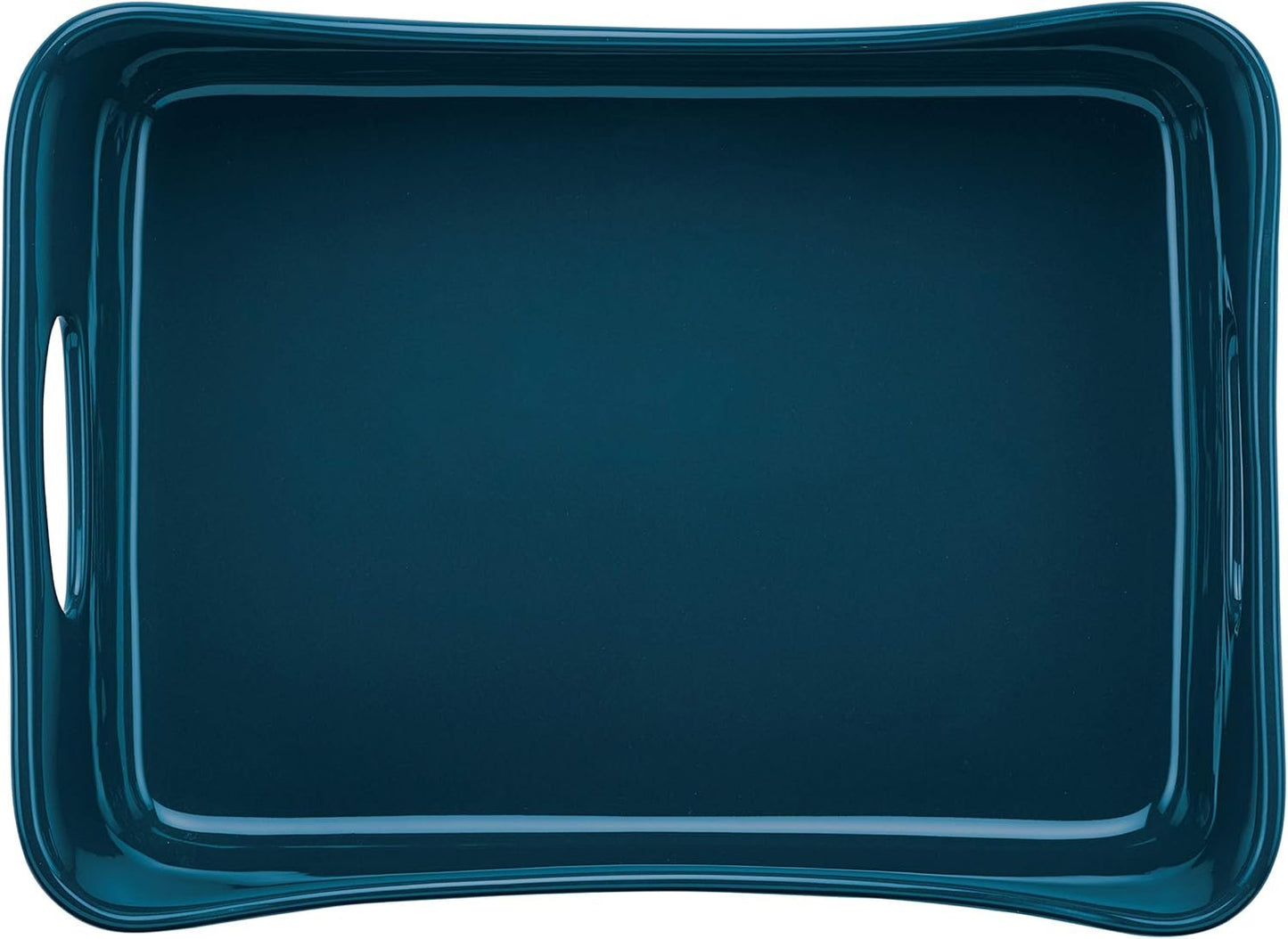 Rachael Ray Solid Glaze Ceramics Bakeware/Lasagna Pan/Baker, Rectangle - 9 Inch x 12 Inch, Marine Blue