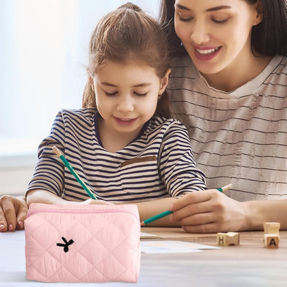 Makeup Bag, Cosmetic Pouch, Makeup Organizer, Aesthetic Travel Spacious Pencil Purse, Stylish Accessories Storage 6.3 x 3.54 x 3.54 Inches for Women, Pink, Light Blue, Cream, pink, Please refer to