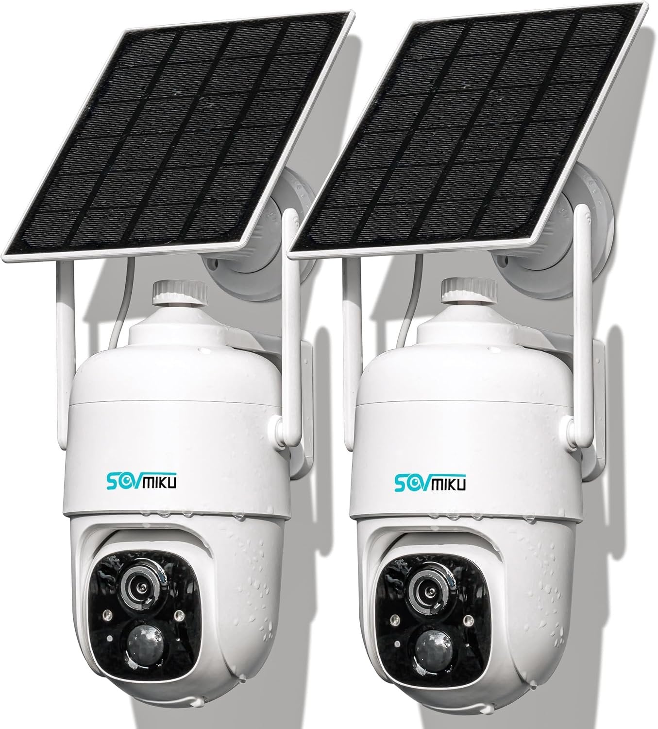 SOVMIKU 2CQ1 AI 2K Solar Security Camera Wireless Outdoor, Battery Powered,Two Way Audio,Motion Detection, 360° View,Easy to Setup,Color Night Vision,Audible Flashlight Siren,180 Days Exchange Policy