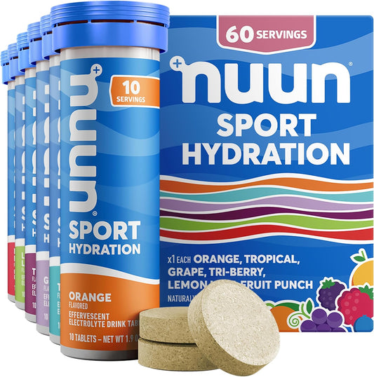 Nuun Sport: Electrolyte Drink Tablets, Variety Pack, (60 Servings), 10 Count (Pack of 6)