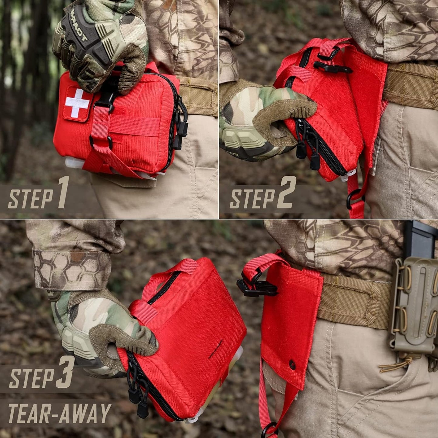 LIVANS Tactical EMT Pouch, Rip Away Molle Medical Pouches IFAK Tear-Away First Aid Kit Emergency Survival Bag for Travel Outdoor Hiking