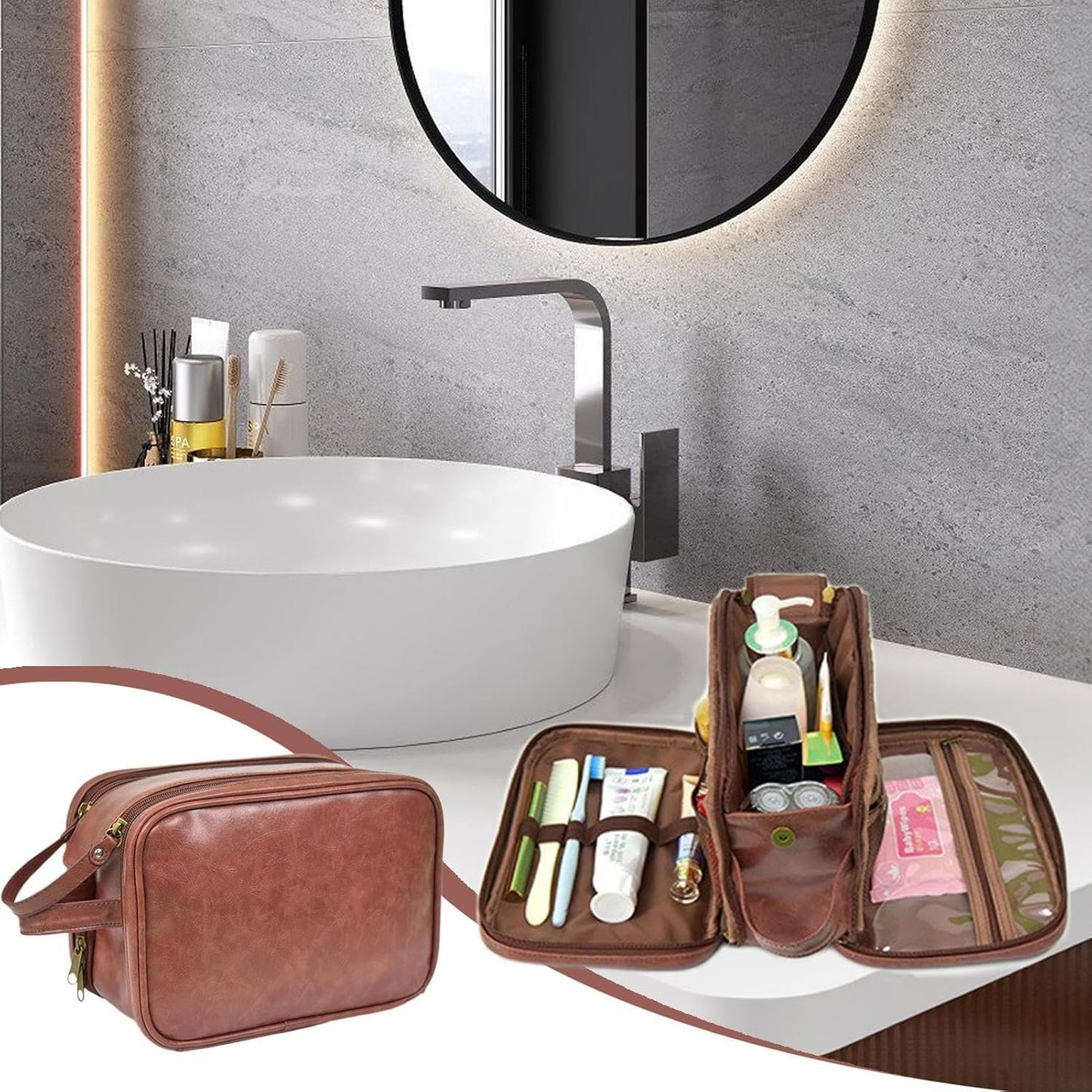 Hygiene Bag for Men | Portable Shaving Bag Travel Cases | Bathroom Travel Bag, Toiletry Organizer, ReusableTravel Toilet Bags for Shaving Grooming Dopp Kit