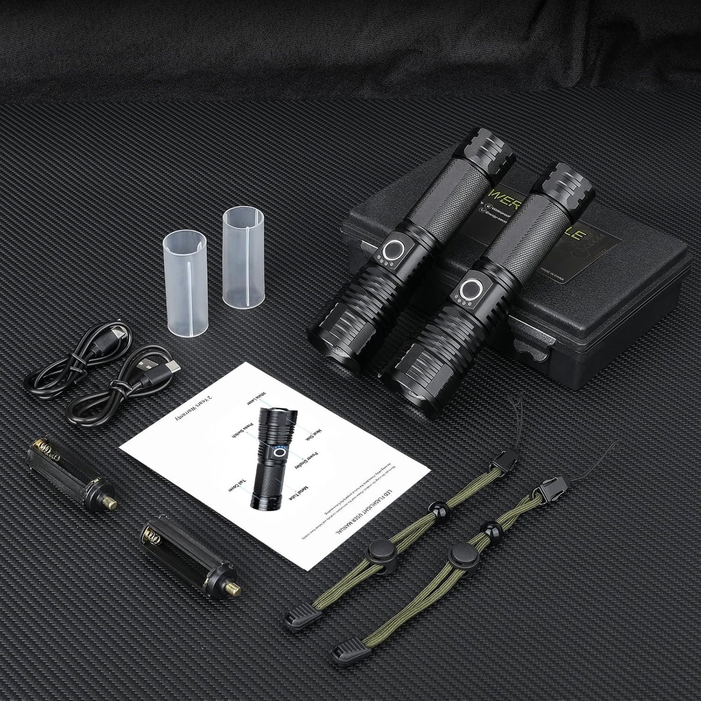 Rechargeable Flashlight 300,000 Lumens, BCOTE Super Bright Led Flashlights, Flash Light with ΒATTERY & 12 Hours Runtime, Zoomable, IPX6 Waterproof Flashlight High Lumens for Emergency Camping