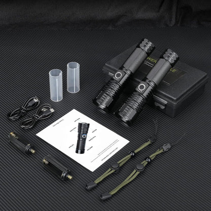 Rechargeable Flashlight 300,000 Lumens, BCOTE Super Bright Led Flashlights, Flash Light with ΒATTERY & 12 Hours Runtime, Zoomable, IPX6 Waterproof Flashlight High Lumens for Emergency Camping