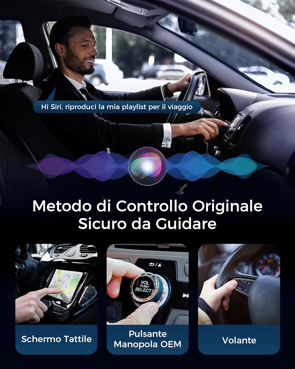 WityEye Carplay Wireless Adapter, Bluetooth V5.3 Stable Connection, 5.8GHz WiFi/USB C/A Fast Data Transfer for Apple iPhone iOS 10+