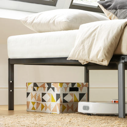 Best Price Mattress 14 Inch Metal Platform Beds w/Heavy Duty Steel Slat Mattress Foundation (No Box Spring Needed), Twin Size, Black