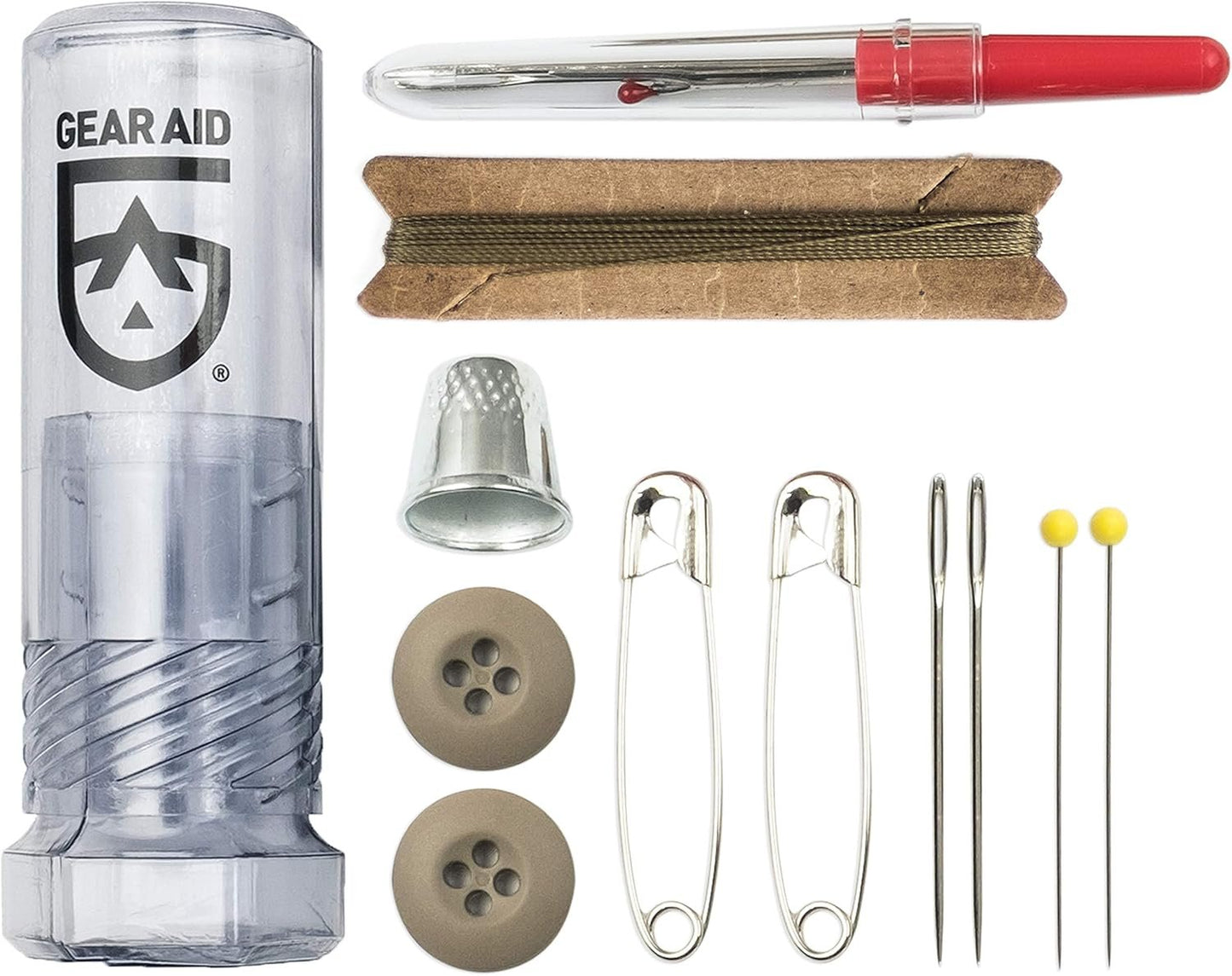 GEAR AID Sewing Kit with Heavy-Duty Needles and Thread for Outdoor Gear Repairs, 19-Piece