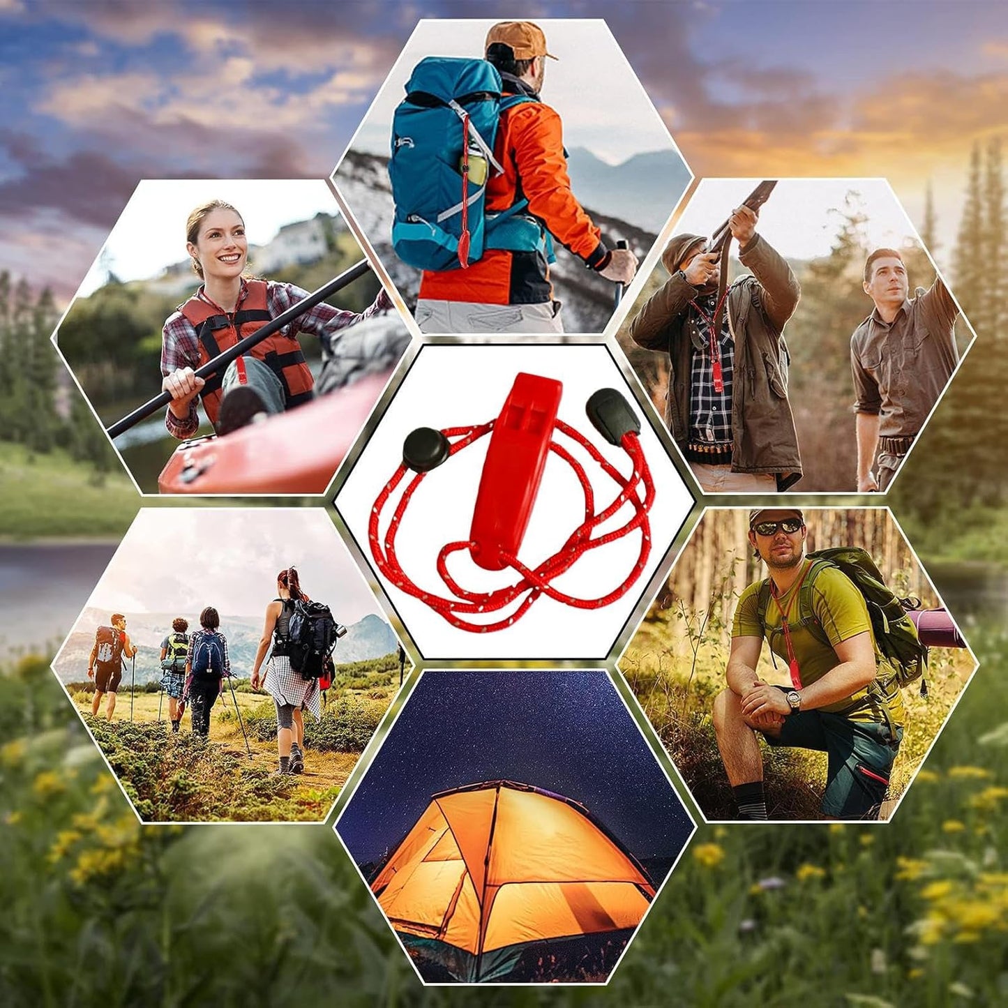 Outdoor Safety Whistle | High-Decibel Camping Whistle with Lanyard - Waterproof Camping Gear, Dog Training Accessories for Walking