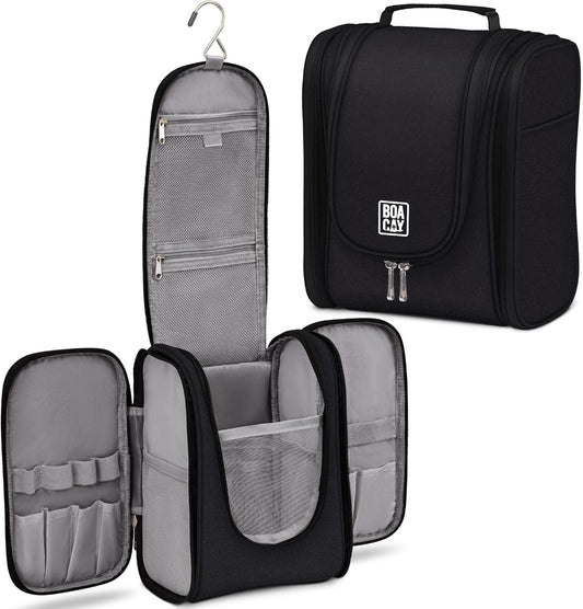 BOACAY Hanging Travel Toiletry Bag for Women and Men, Makeup and Shower Bag