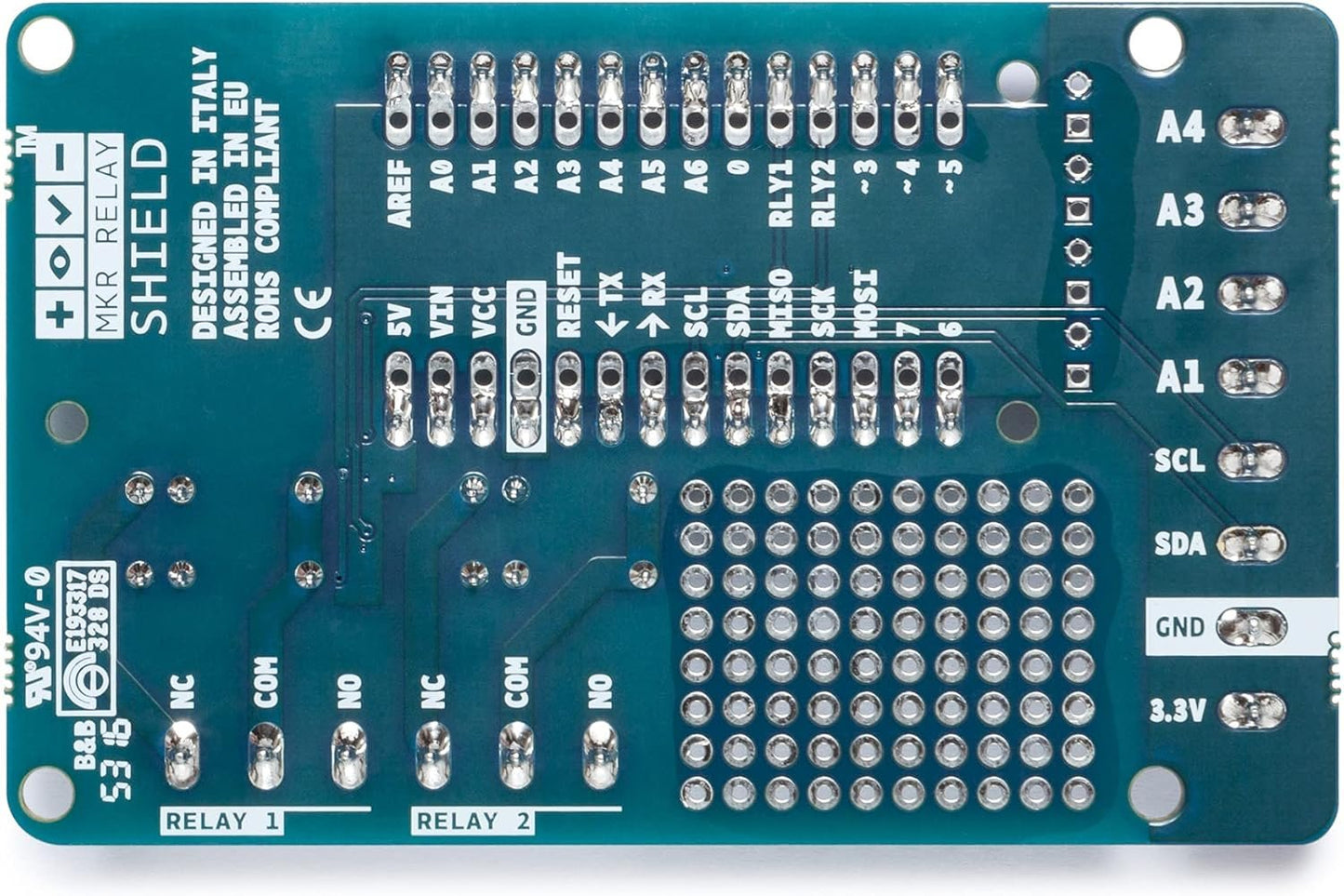 Arduino MKR Relay Proto Shield [TSX00003] – Relay Module with Prototype Area for MKR Boards, Ideal for IoT and Home Automation Projects