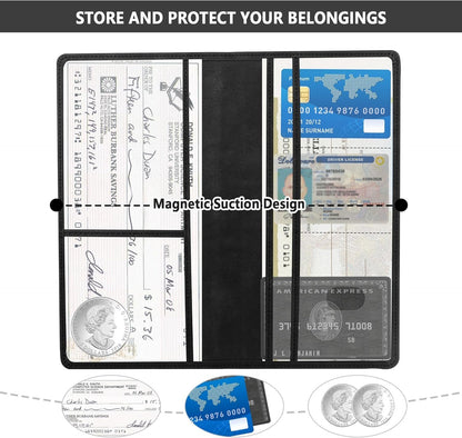 Car Registration and Insurance Holder,PU Leather Car Document Holder Car Glove Box Organizer for ID Cards,Driver's License,Universal Car Organizer Car Accessories for Women/Men (Black)