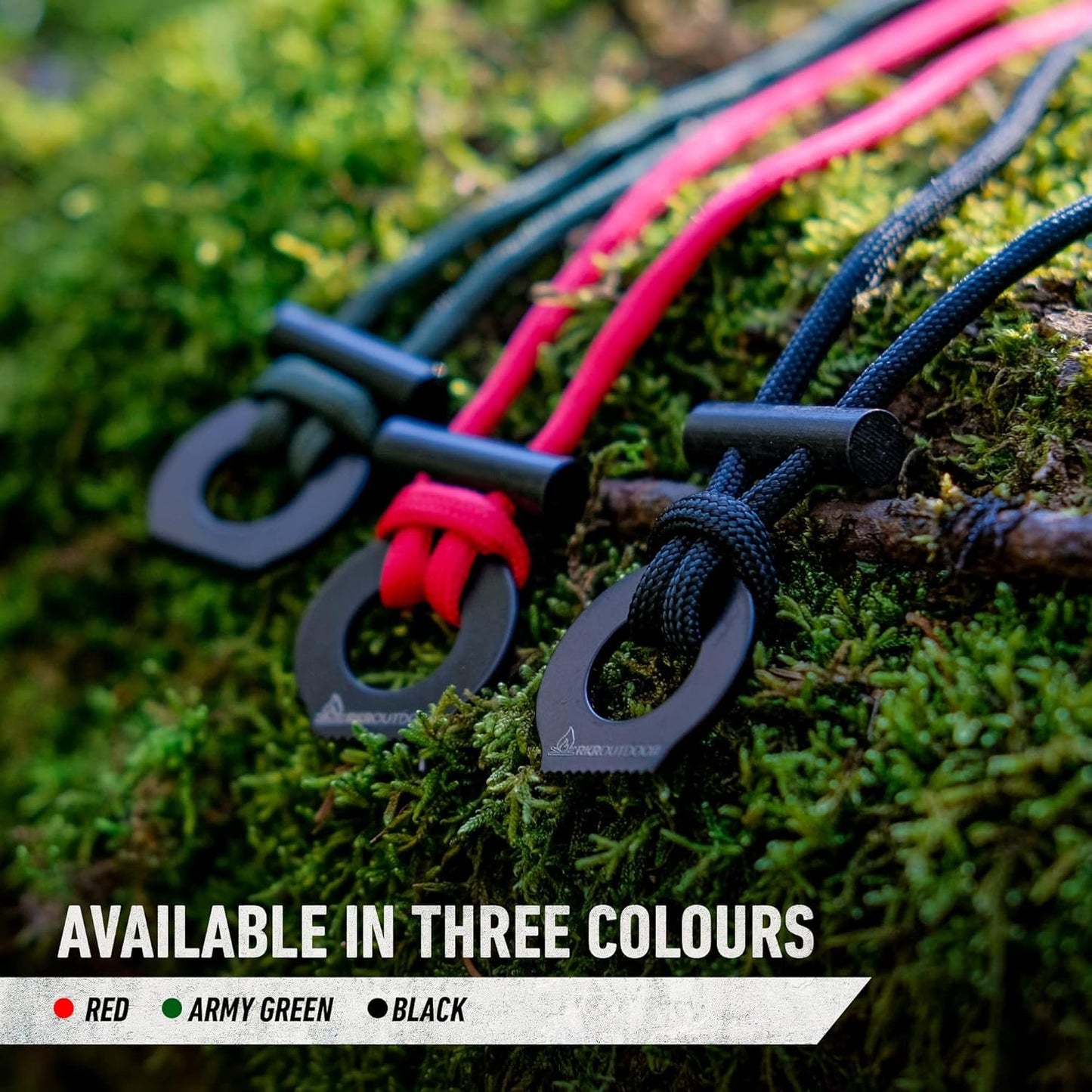 RKR OUTDOOR Survival Fire Starter Paracord Necklace (2 Pack) - 12,000 Strikes - Ultralight Ferro Rod and Striker with 550 Paracord - Flint and Steel with Waxed Tinder Paracord for Camping - Bushcraft