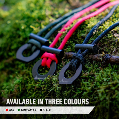 RKR OUTDOOR Survival Fire Starter Paracord Necklace (2 Pack) - 12,000 Strikes - Ultralight Ferro Rod and Striker with 550 Paracord - Flint and Steel with Waxed Tinder Paracord for Camping - Bushcraft
