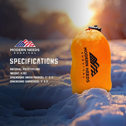 Modern Needs Emergency Sleeping Bag – Emergency Thermal Blankets for Survival – Use it as an Emergency Blanket & Thermal Bivy Sack – for Your Survival Gear and Supplies