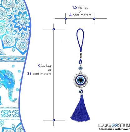 LUCKBOOSTIUM Lucky Eye Wheel of Fortune Wall and Door Hanging Ornament with Gold Metal Chain