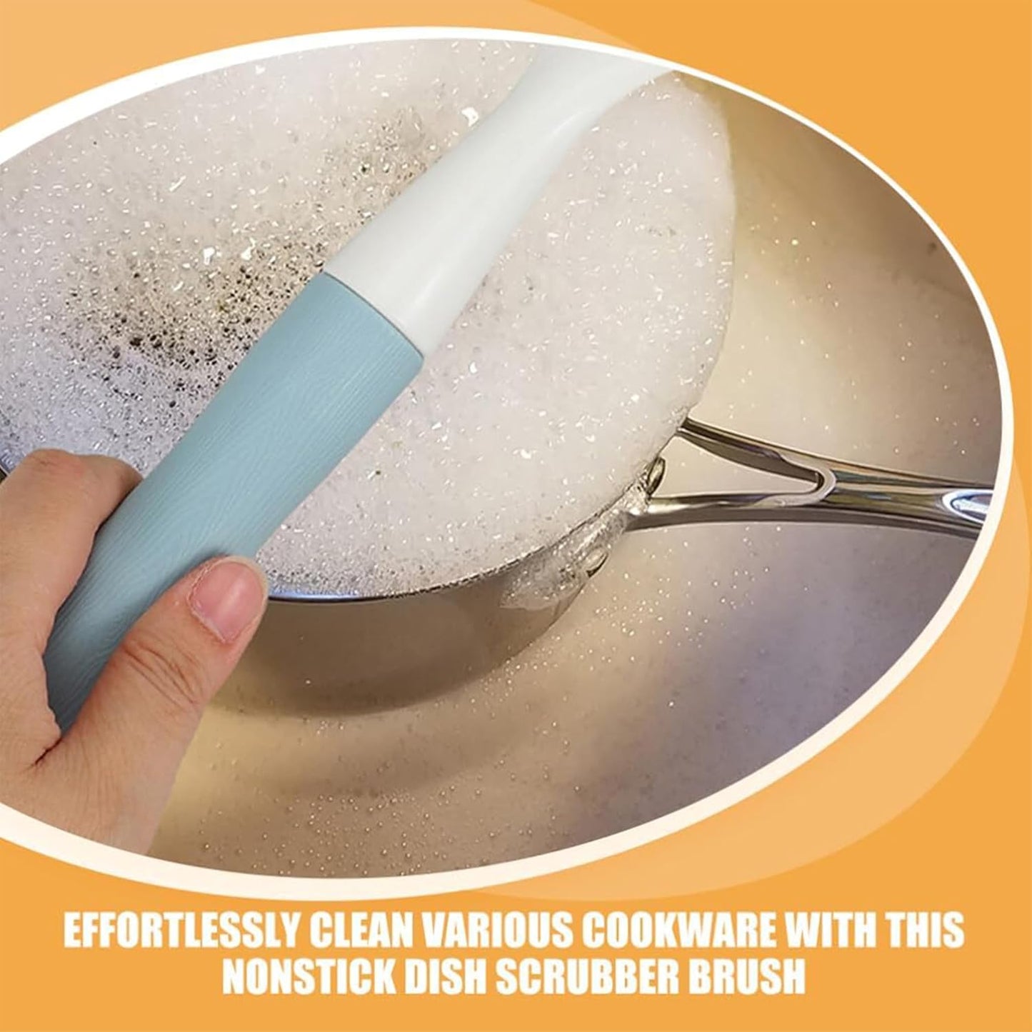 2pcs Silicone Pot Brush,Kitchen Dish Brush,Long Handle Dish Brush,Sink Cleaning Brush Bottle Scrub Brus,Kitchen Cleaning Brush Kitchen Supplies,for Plates Dishes Kitchen Sink