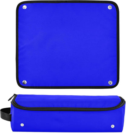 Custodia da viaggio per ferro arricciacapelli 2 in 1 blu brillante con tappetino in ferro impermeabile organizer da viaggio per strumenti caldi e accessori per la cura dei capelli portatili essenziali