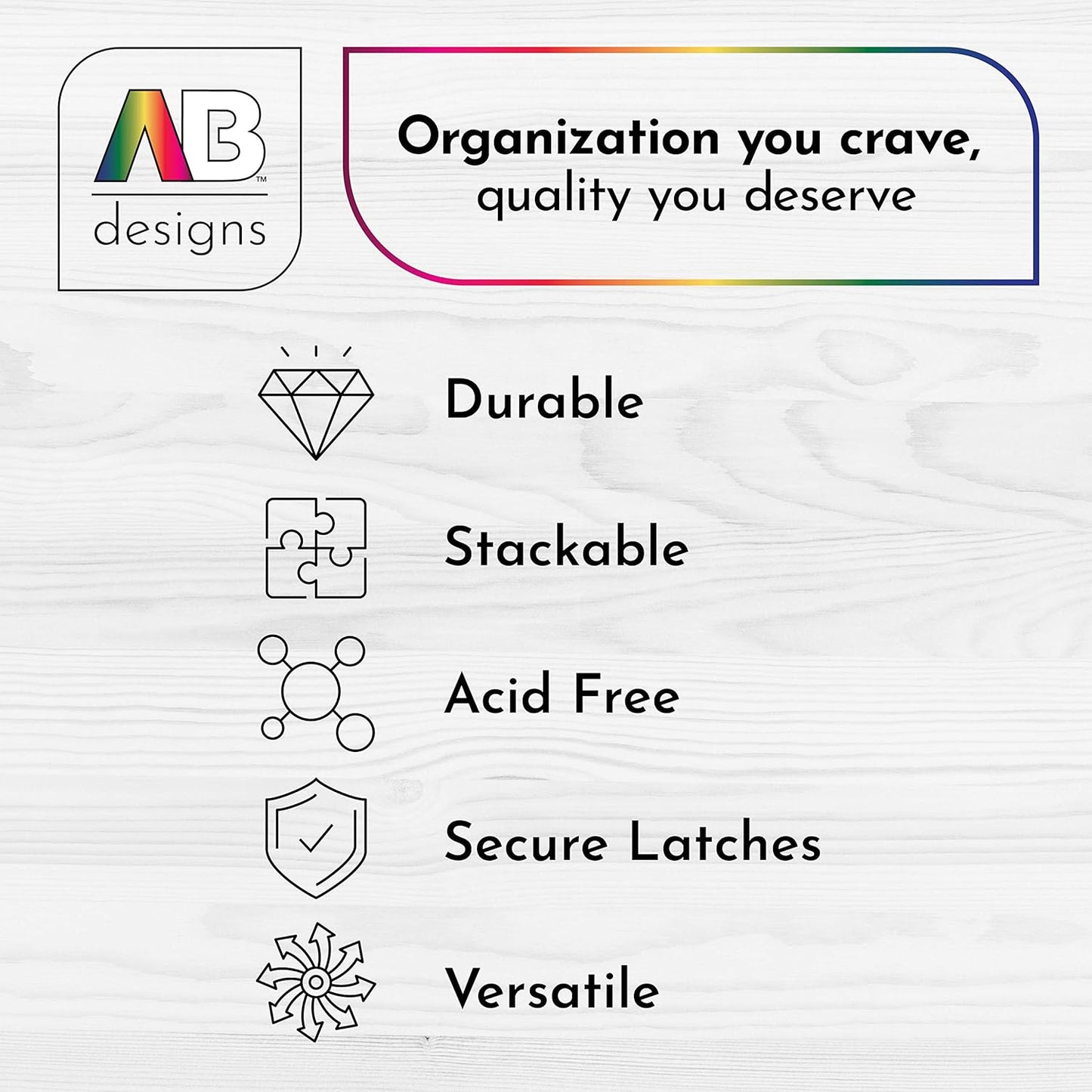 AB Designs 6899ABD Super Satchel Double Deep with Lift-Out Tray and Removable Dividers, Stackable Home Storage Organization Container, Clear with Sliver Latches and Handle