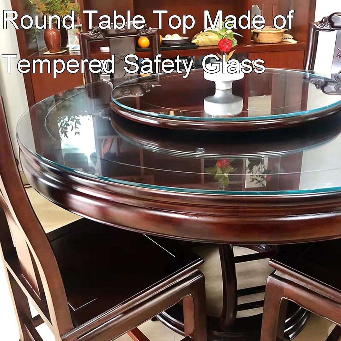 Custom Glass Tabletop, Round Tempered Glass Dining Table Replacement, Fits 38 cm, 50 cm, 75 cm, 88 cm, 100 cm, Perfect for Dining Room Decor