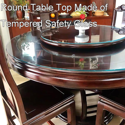 Custom Glass Tabletop, Round Tempered Glass Dining Table Surface Replacement, 38 cm, 50 cm, 75 cm, 88 cm, 100 cm, Perfect for Dining Room Tables