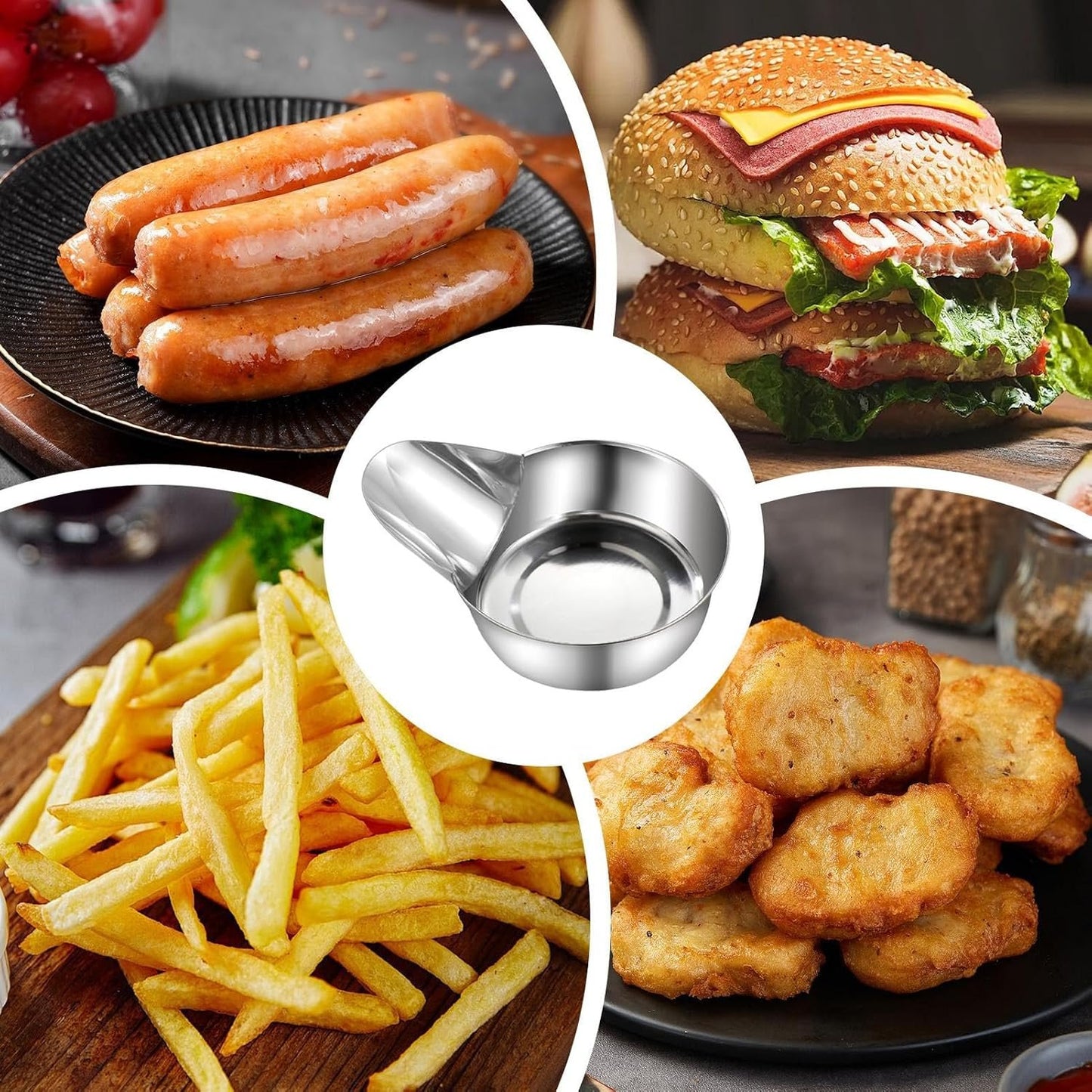 Kitchen Food Kitchen - Duck Duck Fried Food Spoop | Stainless Steel Cooking Utensil for Stirring, Portion, Meal Prep, Ideal Tool for French Fries, Sauces