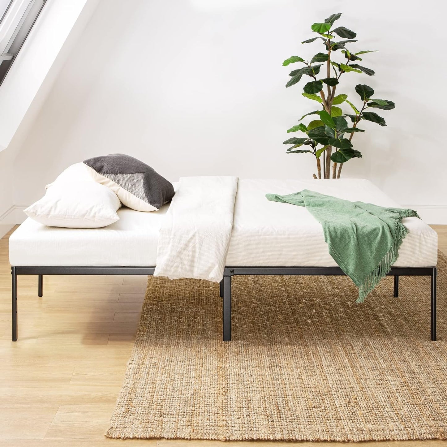 Best Price Mattress 14 Inch Metal Platform Beds w/Heavy Duty Steel Slat Mattress Foundation (No Box Spring Needed), Twin Size, Black