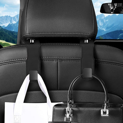 2 Pieces Car Seat Hooks, Interior Car Accessories, Car Storage Hooks, Car Seat Hooks Headrest for Hanging Bags, Shopping Bags, Clothes (Black)