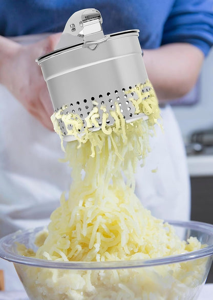 GloTika Large 15oz Potato Ricer Masher, Heavy Duty Stainless Steel Potato Masher with Ergonomic Handle - Essential Kitchen Tool for Mashed Potatoes and Noodles