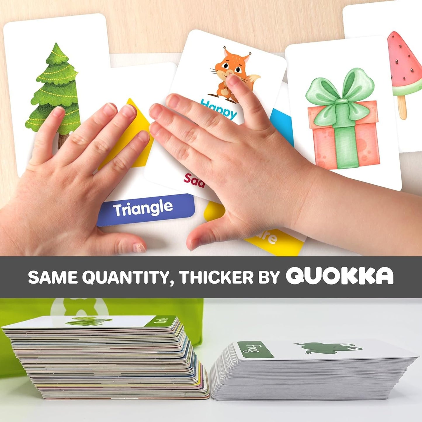 QUOKKA ABC Learning Flash Cards for Toddlers 2-4 Years Old - 60 Flashcards Toy for Kids Ages 1-3-5 by Quokka - Alphabet Numbers Colors Letters Animals Learn Activities - First Words Educational Game