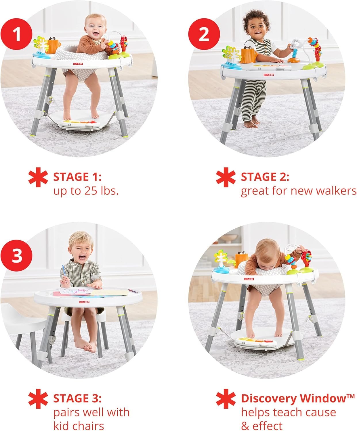 Skip Hop Baby Activity Center: Interactive Play Center with 3-Stage Grow-with-Me Functionality, 4mo+, Explore & More