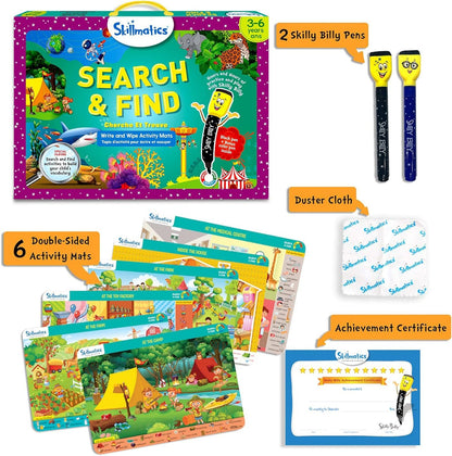 Skillmatics Search and Find Educational Game - Reusable Preschool Learning Activities, Perfect for Toddlers & Kids Who Love Toys, Art & Crafts, Builds Vocabulary, Gifts for Ages 3, 4, 5, 6