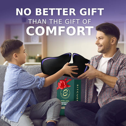 Memory Foam Car Seat Cushion for Back Pain Relief – 2025 Upgraded Car Cushions for Driving & Tailbone Pain. Non-Slip Pressure Relief Seat Pad for Truck Driver Essentials with Extra Cover (Black)