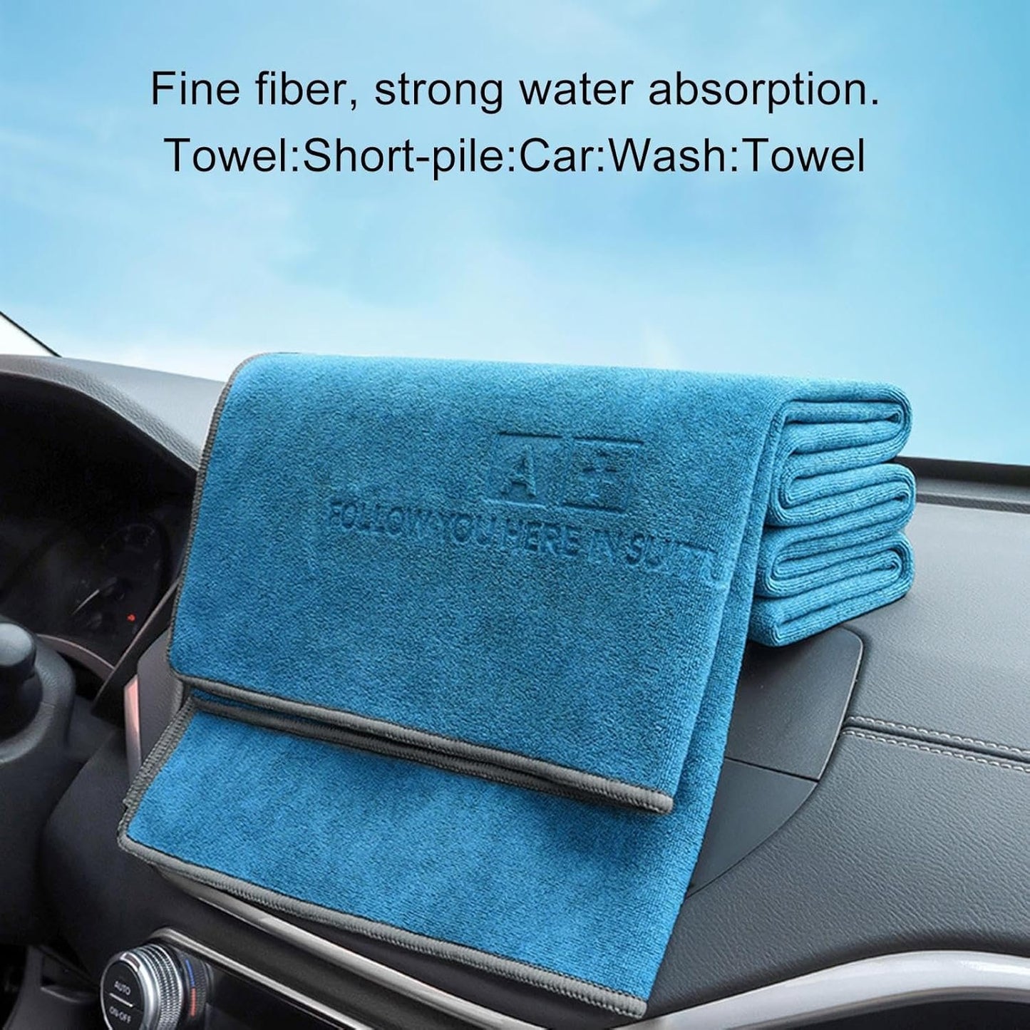 Car Microfiber Towel, Vehicle Cleaning Cloth, 13.78 x 29.53 Inches Multifunctional Quick Drying, Detailing Performance for Interior, Exterior Use, Housekeeping and General Cleaning