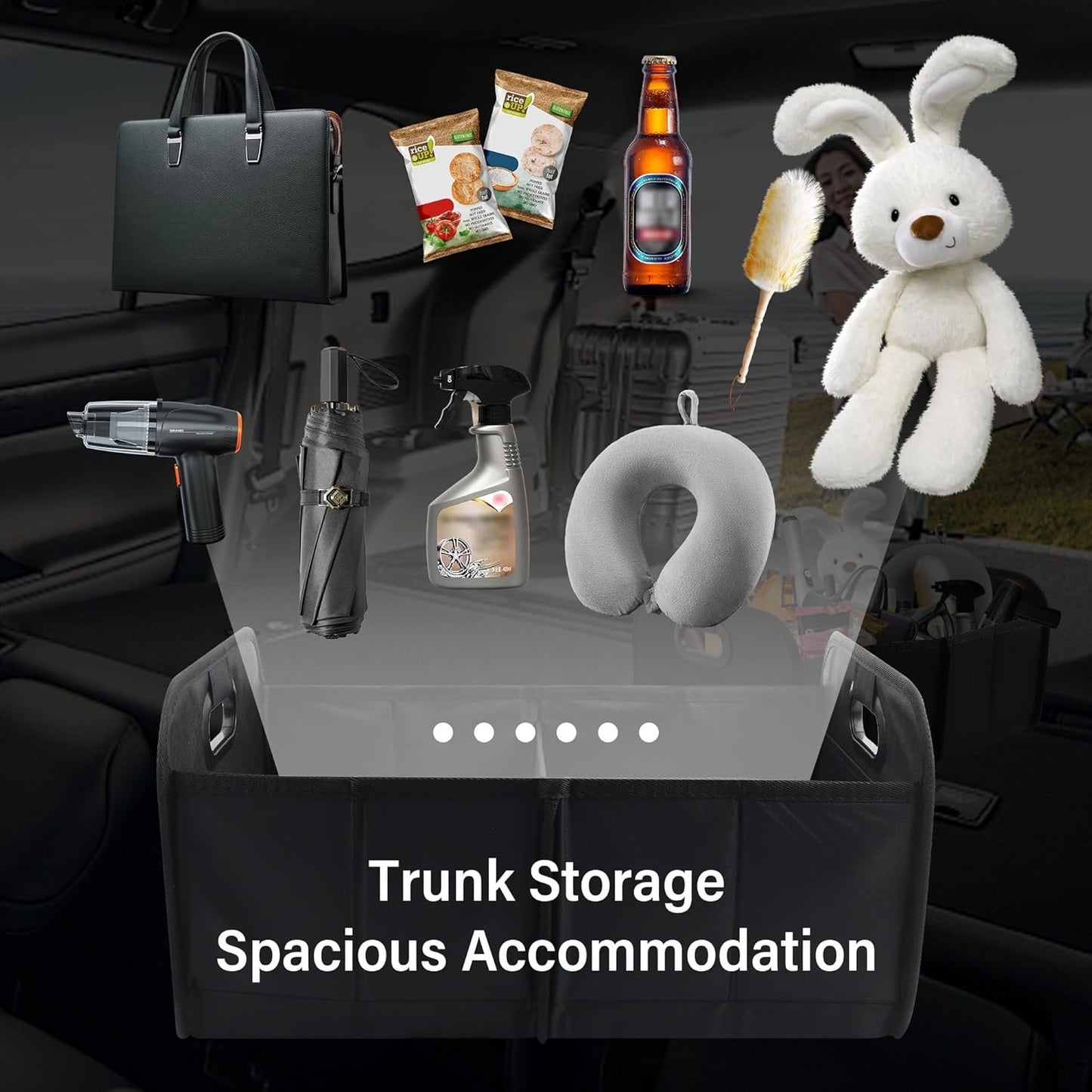 Car Trunk Organizer,Collapsible Trunk Organizer for Car Storage Organizer with High Volume,Universal Car Accessories Car Organizer Trunk for Most Cars SUVs Trucks