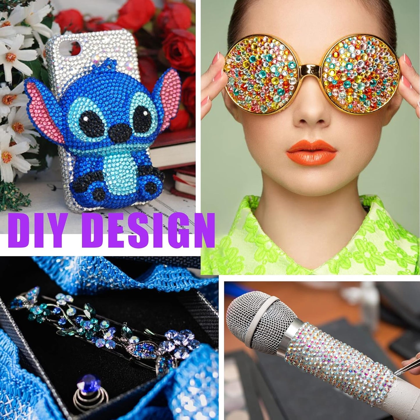 16 Sheets Glitter Gems Stickers Set, 3600 Pieces Self Adhesive Gem Stickers for Face Eyes Body, Women Accessories Rhinestone Stickers for Make Up Nail Art Decorations