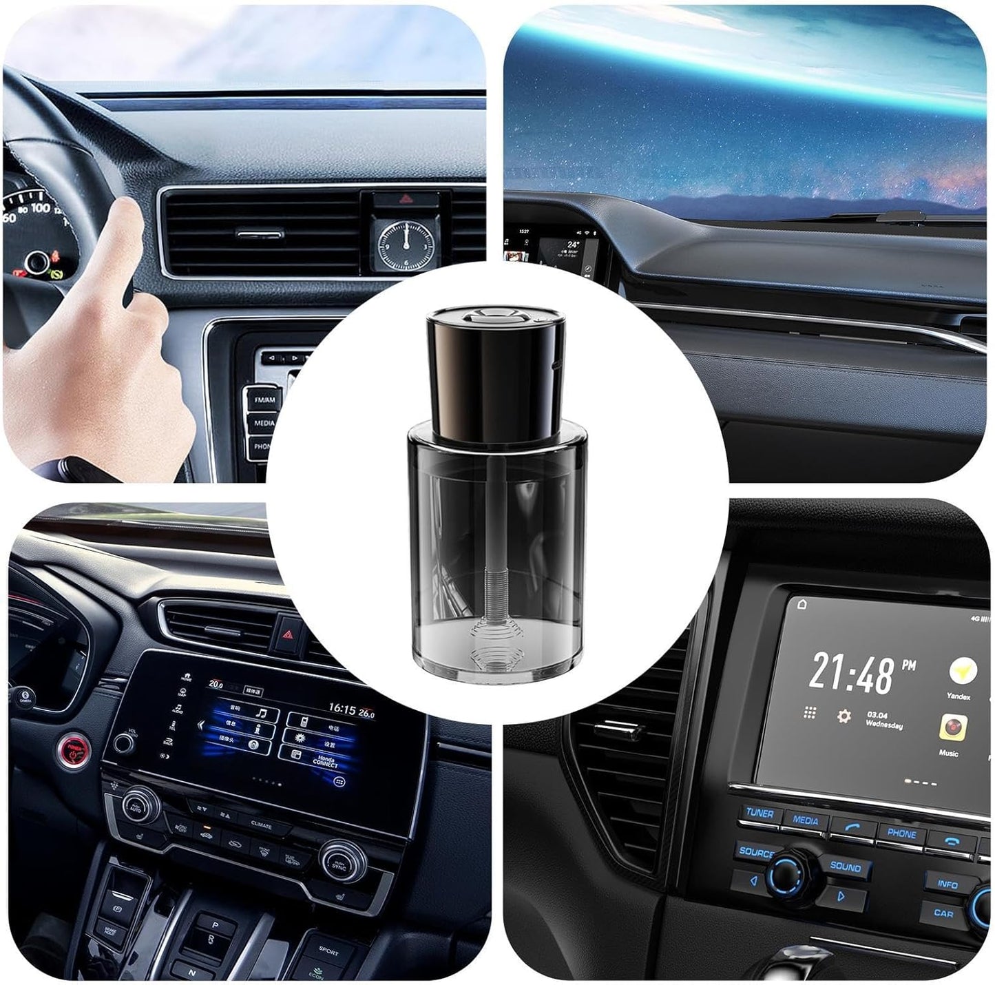 Smart Car Air Freshener Diffuser | 50ml Intelligent Control Car Aromatherapy Diffuser, 5 Adjustable Modes - USB Auto Fragrance Atomizer for Home and Car, Fashionable Car Interior Decor