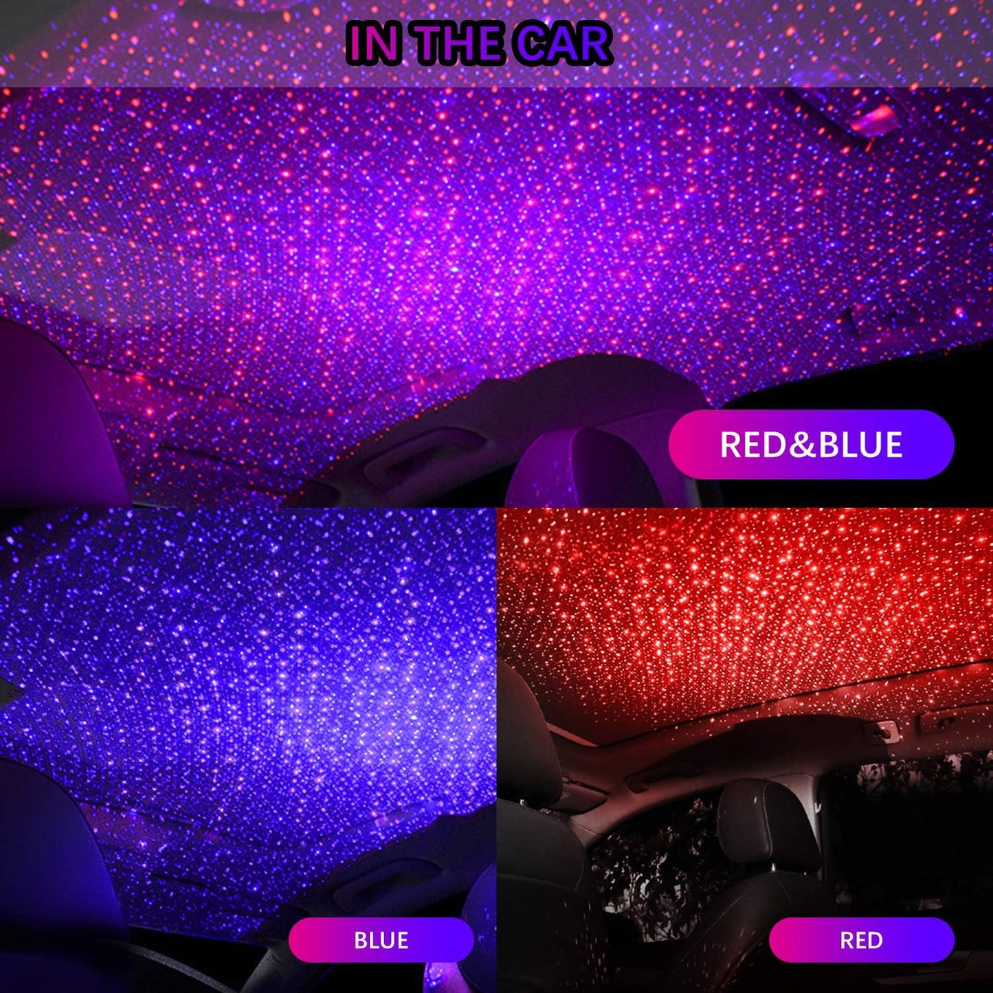 USB Night Light, Aevdor Adjustable Romantic Star Projector Night Lights, Portable Atmosphere Decorations Lamp for Bedroom, Car, Party, Camping, Walls, Ceiling and More